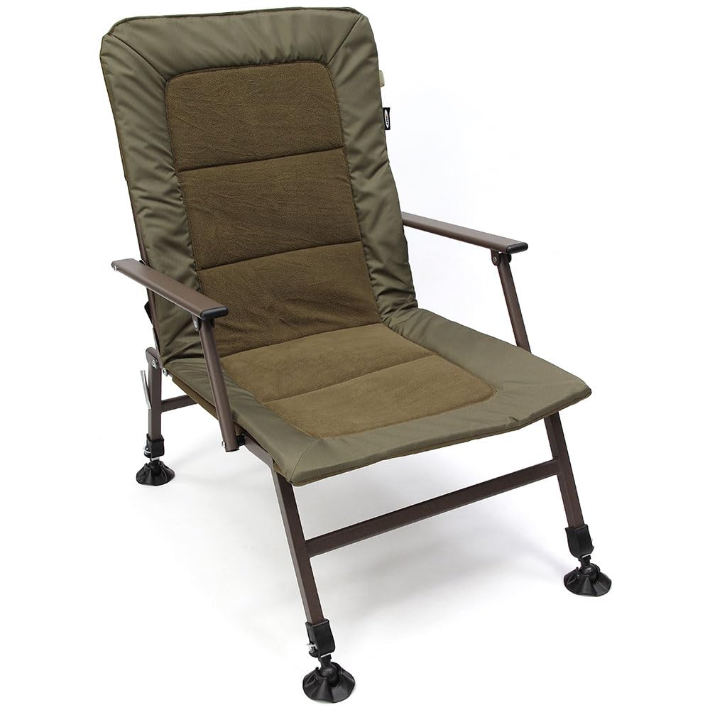 G8DS® XPR Angelstuhl gepolstert Schlammfüße verstellbar Armlehnen bequem Karpfen Angeln sitzen Chair