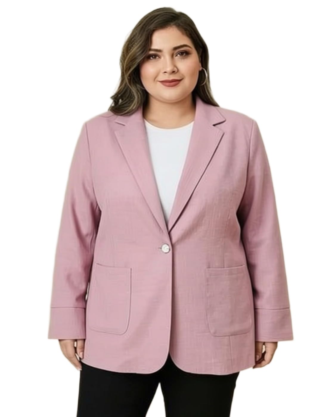 Women Tailored Lavender Blazer Open Front Smart Casual Jacket-image-44