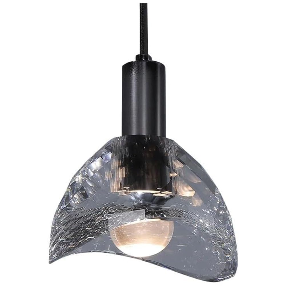 Lustre cristal en cuivre noir avec éclairage créatif pour chambre chic