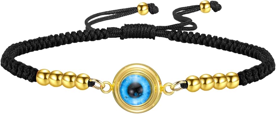Evil Eye Bracelets Adjustable 7 Knot Handmade Lucky Red String Couples Anklets Greek Kabbalah Protection Amulet Beaded Jewelry Gift for Women Men