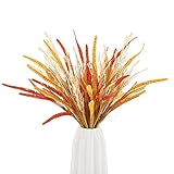 WESAIL Artificial Wheat and Rice Bush Flowers,Faux Grains Grass Floral for Home Decor,Fake Plant Gre