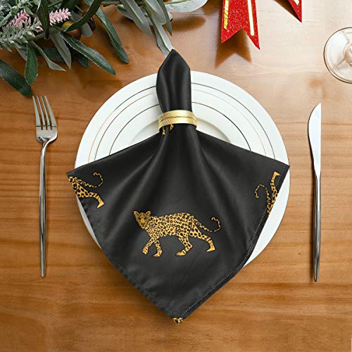Bolaz G50277261P381C416S789 Cloth Napkins Leopards Washable Polyester Dinner Napkins Great thumb #1