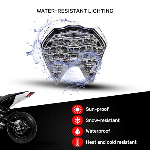 Feu arrière LED avec clignotants intégrés AVDB-moto vitre transparente - 4