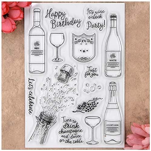 Kwan Crafts Happy Birthday Party Just for You Clear Stamps for Card Making Decoration and DIY Scrapbooking