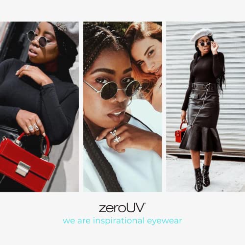 Image of zeroUV Small Retro-Vintage Style Lennon Inspired Round Metal Circle Sunglasses