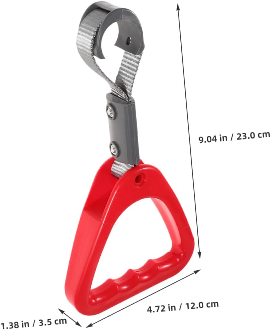 2PCS Adjustable Red Bus Handle Grip for Subway and Train Portable Safety Support Strap for Car and Vehicle Assistance for Elderly and Disabled Users