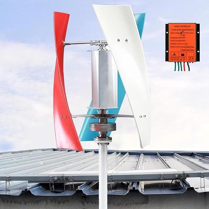 Zestaw generatora wiatru, 5000 W, pionowy system aerodynamiczny, 3-łopatkowy, z kontrolerem, do autonomicznych domów, kamperów i łodzi