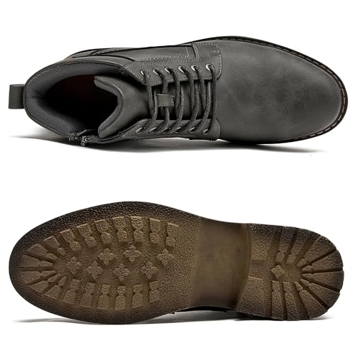 Men's Chukka Boots Casual Dress Boots Zipper Motorcycle Combat Boots Waterproof Ankle Boots Lace Up Fashion Leather Boots3