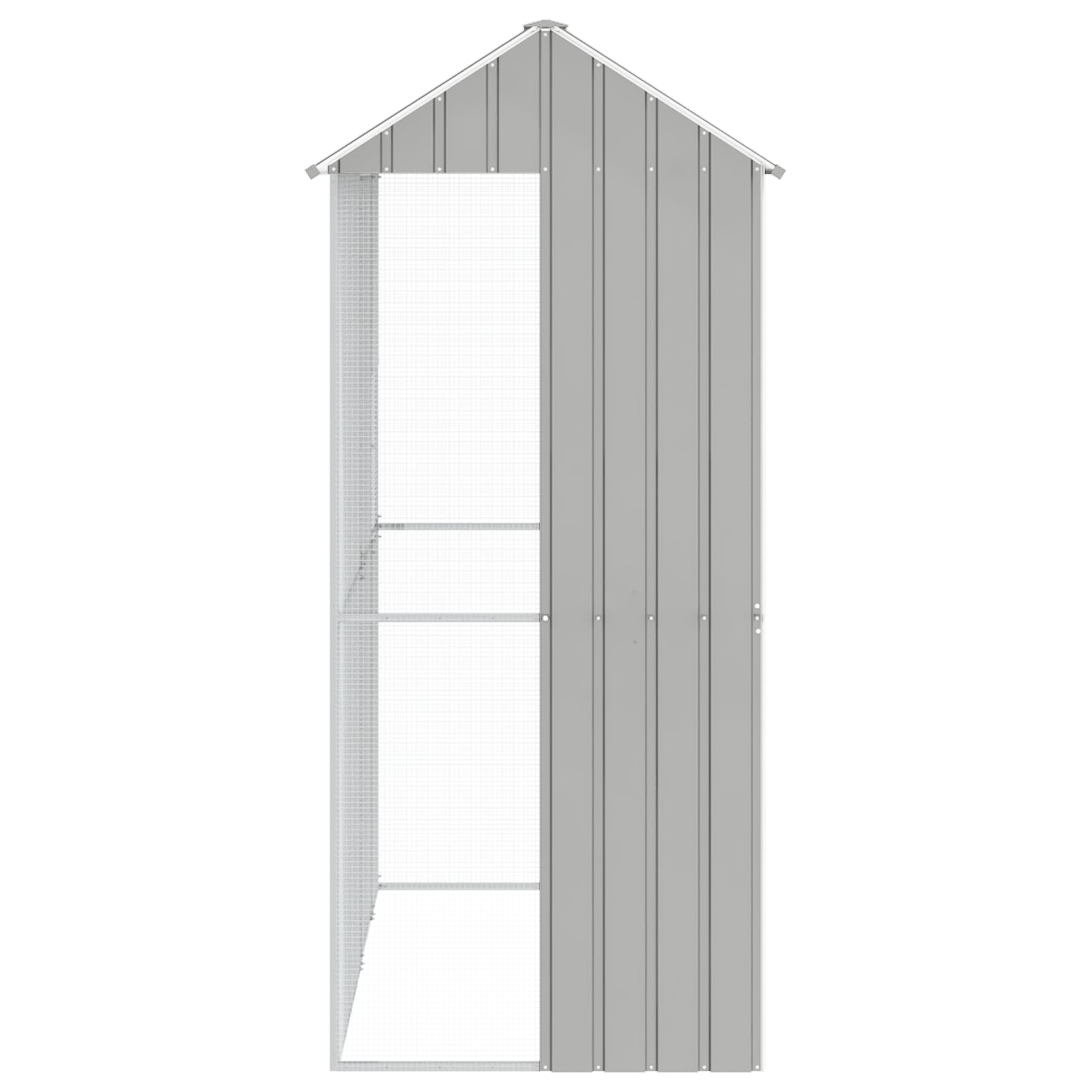 SKM Voliere Grau 215x110x247 cm Stahl,Tier- & Haustierbedarf,Haustierbedarf,Vogelbedarf,Vogelkäfige & -ständer,Grau,53.7KG,3325173