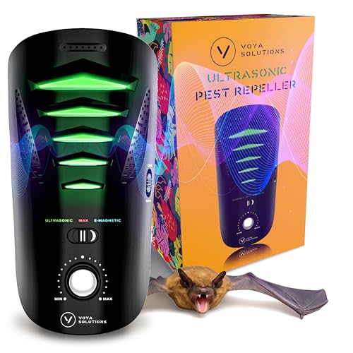 2025 Ultrasonic Bat Repellent Device – Indoor and Outdoor Use, Adjustable Sound Levels, Plug-in Electronic Pest Control for Attics, Porches, Garages, and Covered Areas