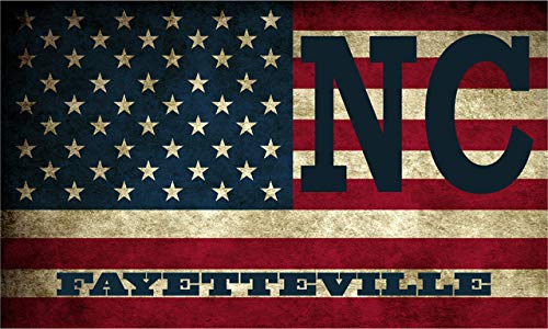 (x3) 2x3 inch Stickers | Reflective Fayetteville NC North Carolina Cumberland County Vintage US Flag Sticker Graphic - Construction Toolbox, Hardhat, Lunchbox, Helmet, Mechanic, Luggage