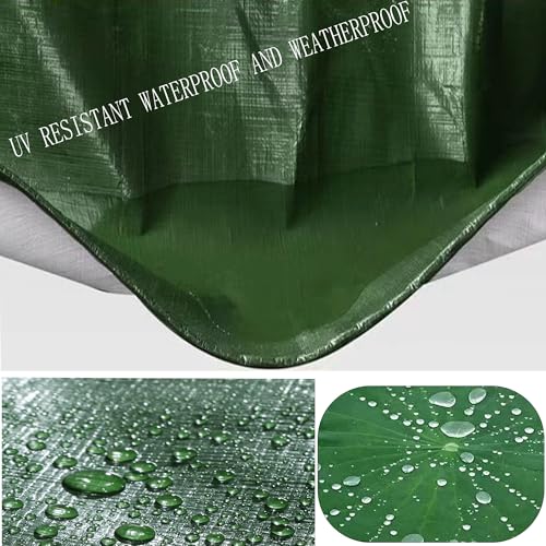 Lona impermeable exterior de PE verde plata 1.5x7m toldo reforzado 220g/m² 4