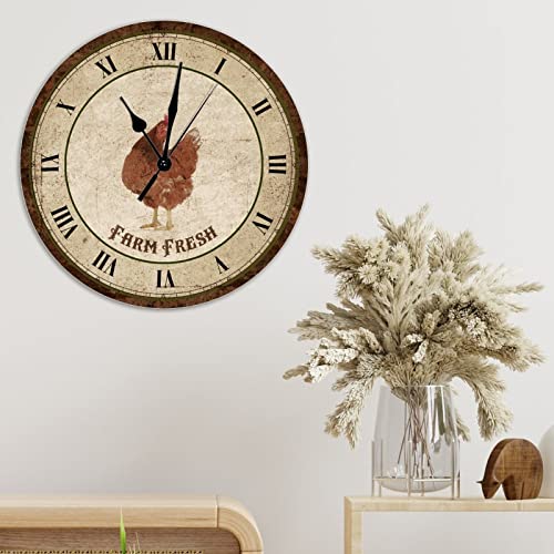 Horloge murale coq de ferme pour cuisine rétro et salon convivial - 5