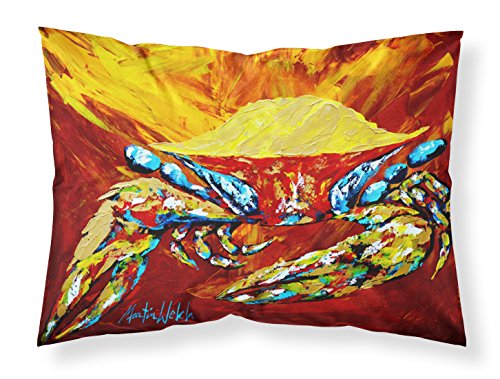 Caroline's Treasures MW1113PILLOWCASE Crab Buster Brown Fabric Standard Pillowcase Lightweight Super Soft Easy Care Decorative Artwork Pillowcase, Standard