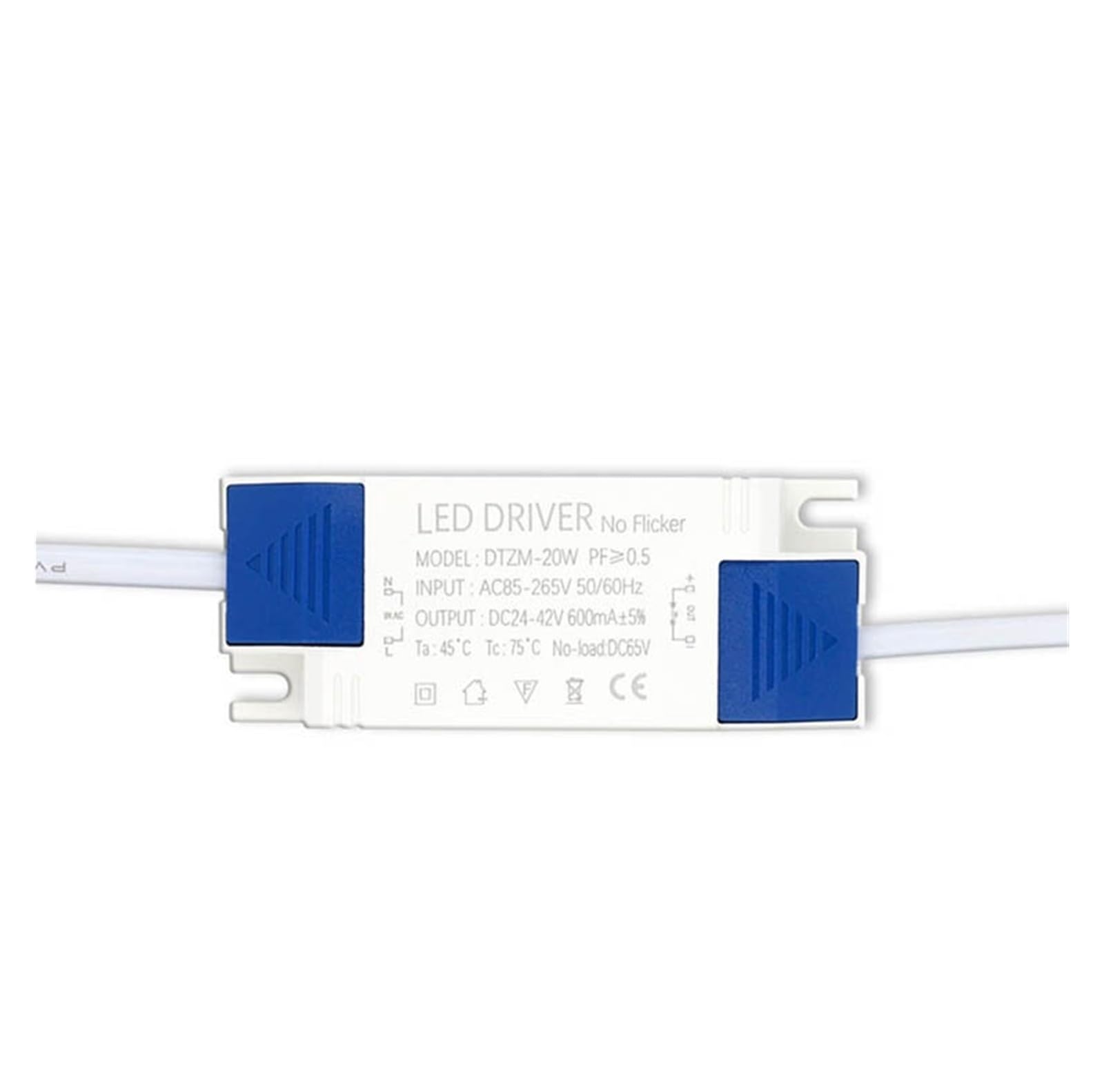 PWANUIGTE LED Power Adapter 10W 20W 30W 40W 50W Lighting Transformer DC24-42V AC85-265V(20W DC24-42V 600mA)