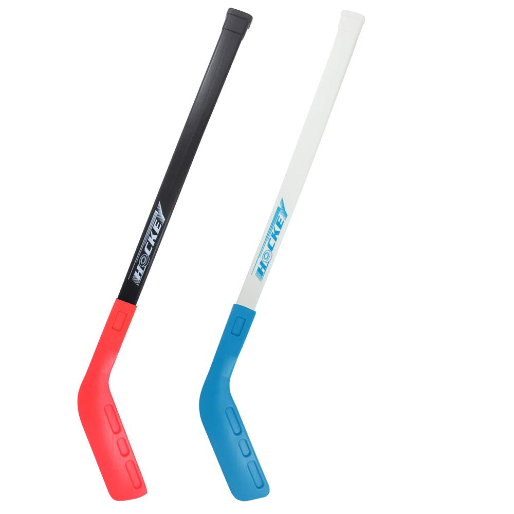 Metal Dragon 77th 2 PCS 28" Heavy-Duty Plastic Hockey Sticks Starter Set with 2 Puck for Train Sport Game