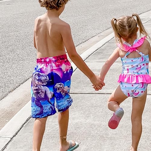 Lovekider Boys 3D Printed Funny Swim Trunks Casual Quick-Drying Beach Pant Running Sports Swim Surf Board Shorts 2-12 Years2