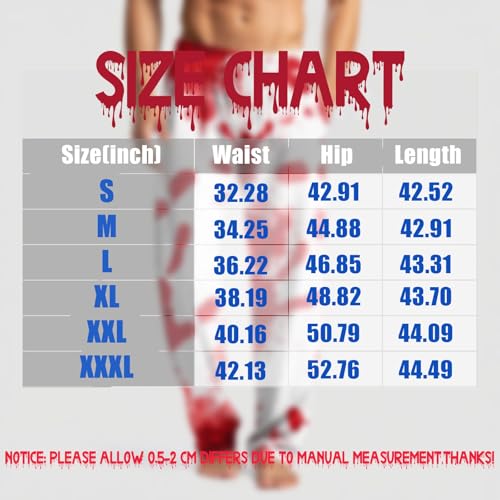 Sweatpants for Men Halloween Pants Blood Splash Pattern Joggers Horror Bloody Print Trousers with Pockets Drawstring4