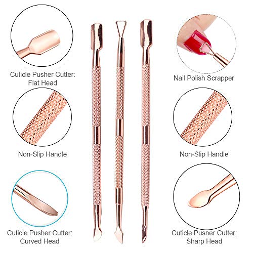 Junhczoy Cuticle Peeler Scraper Remove Gel Nail Polish Tools And Cuticle Pusher And Spoon Nail Cleaner, Durable Pedicure Manicure Tools For Fingernails Toenails #TOP1