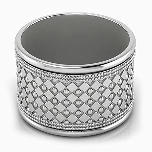 Gothic Silver-Plate Napkin Rings, Elegant Engravable Personalized Ring for Wedding, Crafted with Silver Plated Packaged in A Premium Gift Box, Stainless Steel Napkin Rings for Dining Setup
