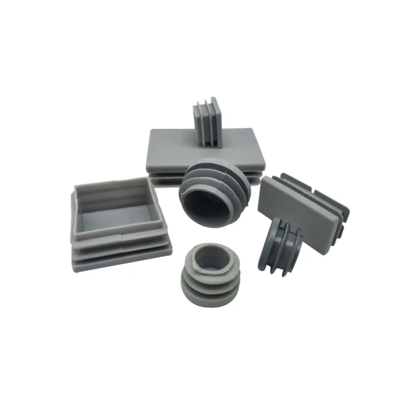 Tapón Interior de plástico Redondo/Cuadrado Gris, Tapas ciegas for Extremos de Tubos de Acero, Escalera de aleación Antideslizante, Cubierta for Patas de Silla, Almohadilla Protectora for Muebles (Co