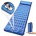 Isomatte Camping Selbstaufblasend, 10CM Verdicktes Aufblasbare Matratze mit Fußpresse Pumpe und Kissen, Ultraleicht Wasserdicht Luftmatratze Outdoor, Anti-Ripstop Schlafmatte für Wandern und Strand