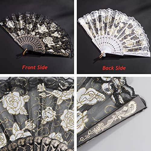 SamHeng 2 Pezzi Ventilatori Pieghevoli in Pizzo