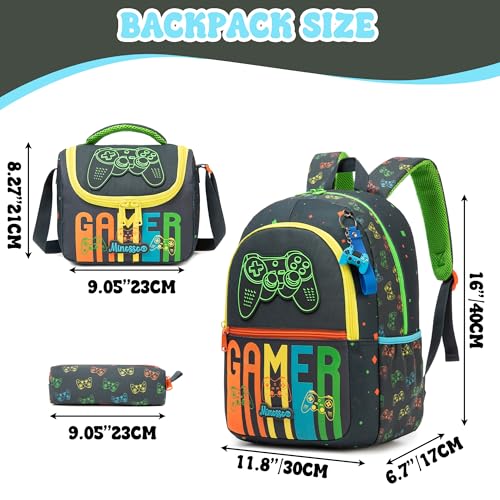 Boys Backpack for School Backpack for Kids Backpacks for Boys with Lunch Bag Set Bookbag for Kids 8-12 Back to School Supplies for Elementary Middle Toddler Student2