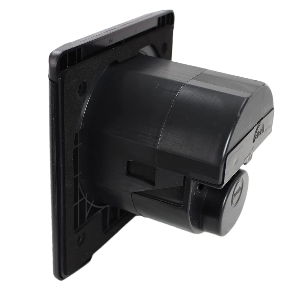Prise extérieure CEE - Prise d'alimentation encastrable pour caravane et camping-car - 220 V - 250 V ABL - Couvercle magnétique - Noir