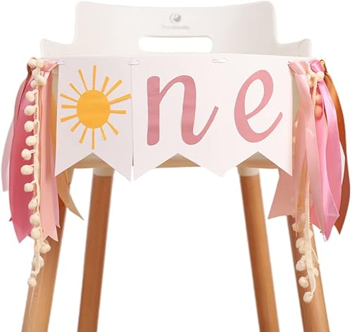 Miniatura 6 de Cartel para silla alta con texto en inglés "You Are My Sunshine", decoración de fiesta de primer cumpleaños con temática de sol para niña, guirnalda