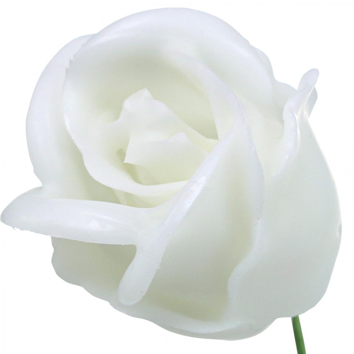 Viana Weiße Kunstrosen Wachsrosen Set 18 Stück Dekorosen Hochzeit Trauer Floristik Ø6cm