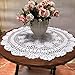 Damanni White Cotton Handmade Crochet Lace Tablecloth Doilies Table Overlay,Round,23 Inch,2PCS