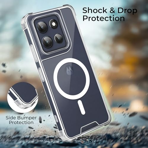 Image of A rtistque Clear Back Cover Case for Motorola Moto G86 | Compatible with Mag-Safe| Acrylic | Transparent Case | Shockproof TPU | Stylish Protective Design - Transparent