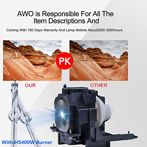 AWO ET-LAE300 Premium Replacement Projector Lamp Bulb with Housing for PANASONIC PT-EW540,PT-EW640,PT-EW730Z,PT-EW730ZL,PT-EX510,PT-EX610,PT-EX800Z,PT-EX800ZL,PT-EZ580,PT-EZ770Z,PT-EZ770ZL
