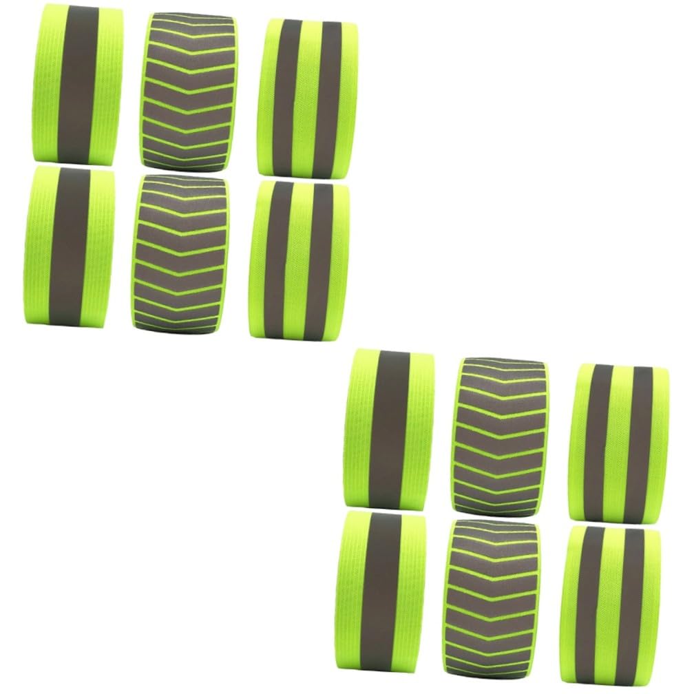 ibasenice Brazalete Reflectante Pulsera Fluorescente Visibilidad Noche Brazaletes Reflexivo Banda De Seguridad Cinturón De Correr Deporte Bandas Green