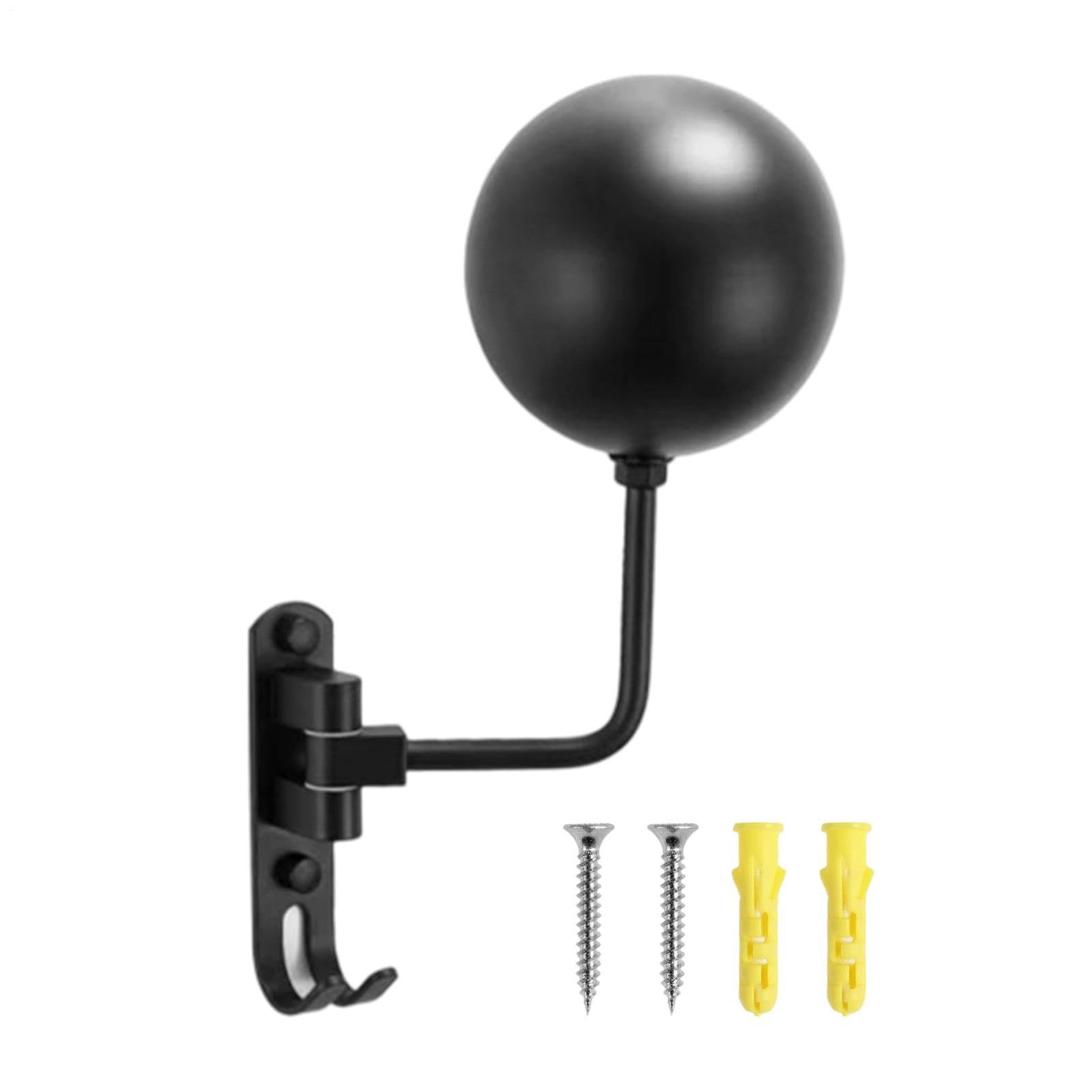 Soporte de casco para moto de pared organizador de metal negro de 12 pulgadas con gancho