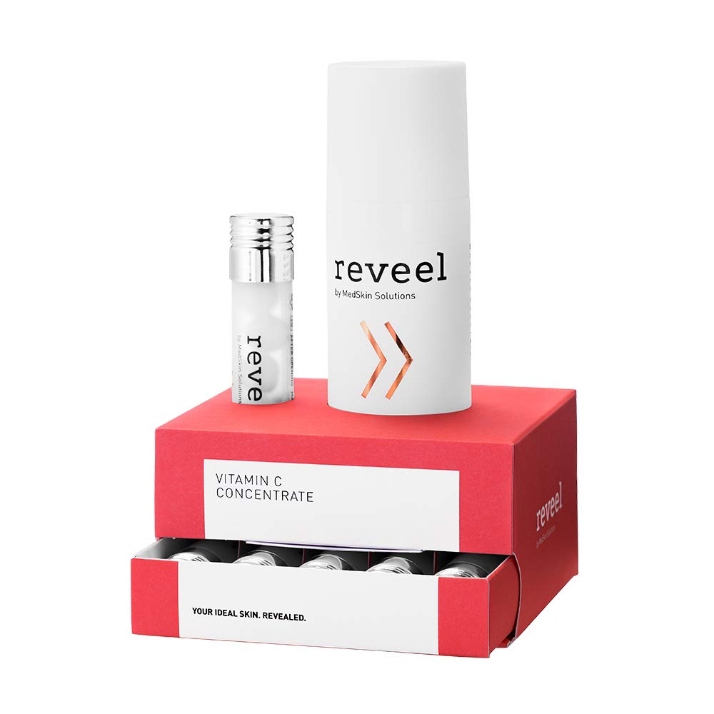 Vitamin C Concentrate Serum for face 6 Week kit by reveel – Highly concentrated Anti-aging Face Serum to protect from premature skin-aging – Facial Serum for Women & Men, 1.69 fl oz