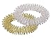 chi-enterprise Premium Massagering Set für das Handgelenk | Set von Anti Stress - Akupressur Ring - Antistress Armband | Akupressur Ring - Anxiety Ring | Stress Ring, Set Farbe: Gold und Silber