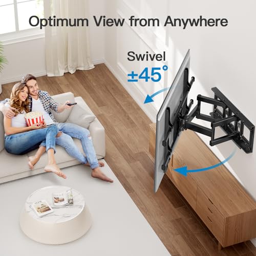 Pipishell Full Motion TV Wall Mount for Most 37-84 Inch TVs up to 132lbs, Wall Mount TV Bracket Articulating Swivel Tilt Extension Leveling Max VESA 600x400mm Fits 12/16" Wood Stud, PILFK1 - Image 7