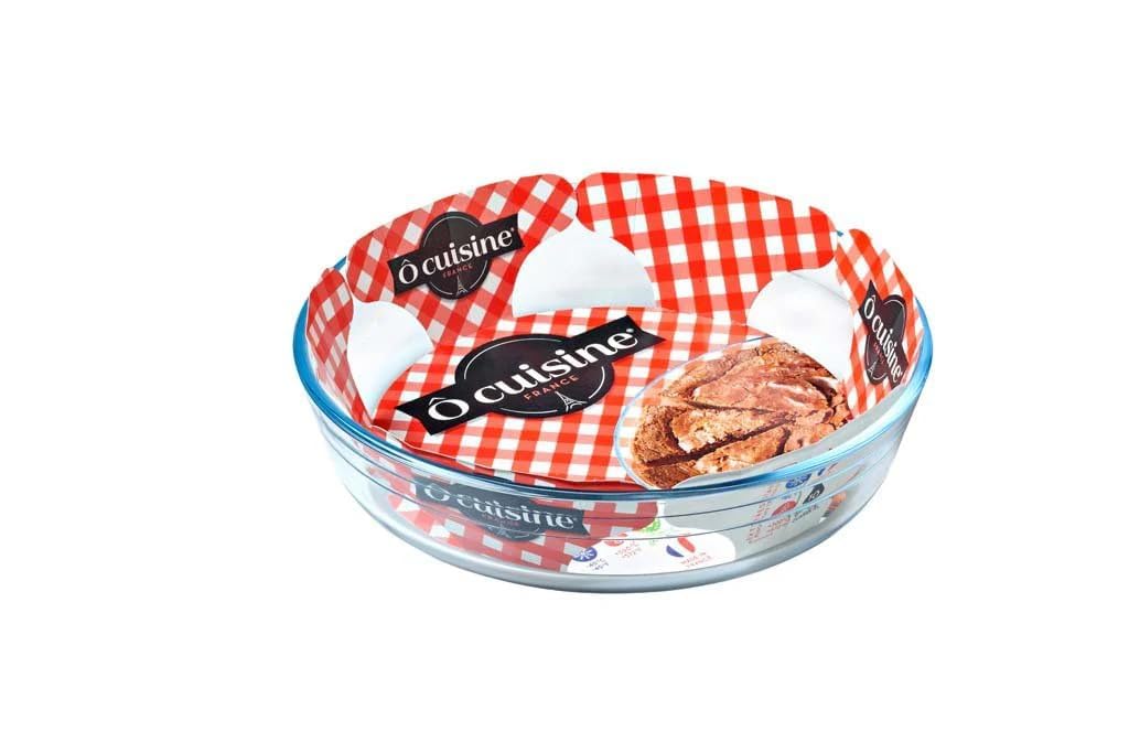 ÔCuisine® 2.1L Round Cake Dish - Borosilicate Glass, Thermal Shock Resistant, Non-Porous (26x6 828BC00)