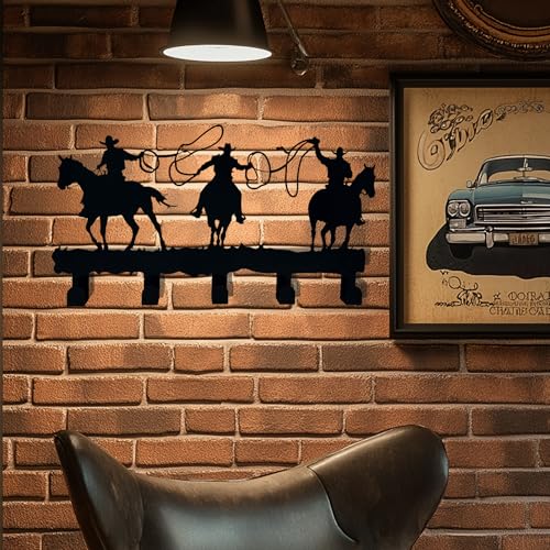 Western Cowboy Coat Hooks - Wall Art Decor and Key Holder, Clothes, Hat, and Backpack Hanger, Sweet Home Storage Decor for Entryway, Hallway, Office, Kitchen, and Living Room - Image 4