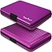 TopMost Aluminum Wallet, Card Case Wallet, Metal RFID Credit Card Holder for Men & Women, 6 Cotton Slots for 10-12 Cards And Bills, Rfd Protective (Purple)
