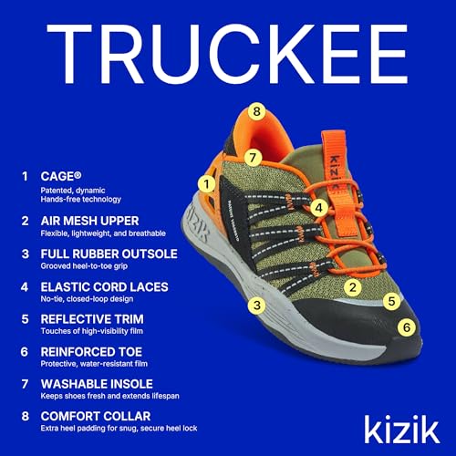 Kizik Kids Shoes: Truckee - Comfortable, Breathable, Kids Slip On Sneakers for Boys and Girls, Convenient Hands Free, No-Tie Laces, Washable Insoles3