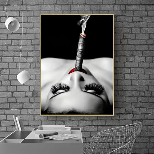 Affiches d'art moderne Beauté fumante et peintures sur toile décoration murale salon 80x120