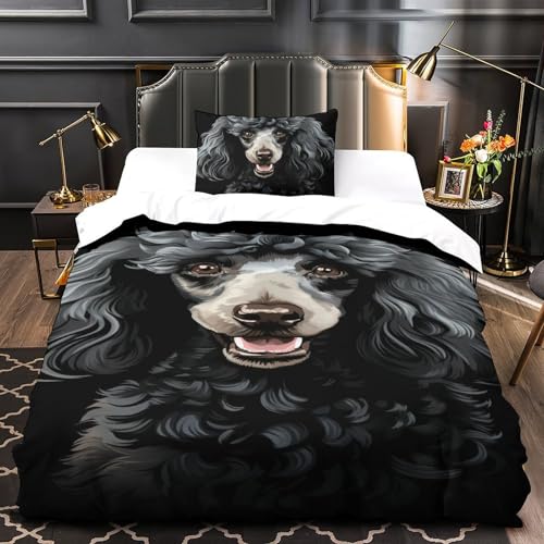 Parure de lit caniche 3D en microfibre super douce qualité premium - 3