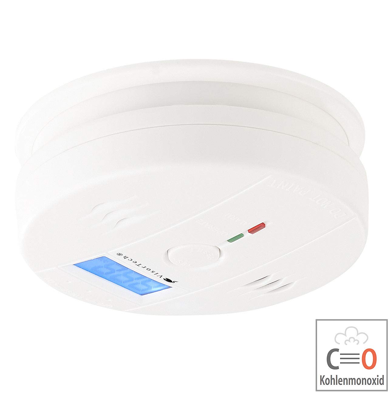 VisorTech rilevatori monossido carbonio: Digitale Rilevatore di monossido di carbonio, Set da 5, Display LCD, Allarme 85 dB (rilevatori digitali, rilevatore gas scarico, coltello)