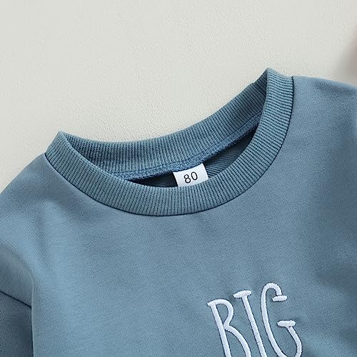 BOIBOKOKO Big Brother Little Sister Matching Outfits Baby Solid Color Long Sleeve Sweatshirt Romper Fall Winter Clothes4