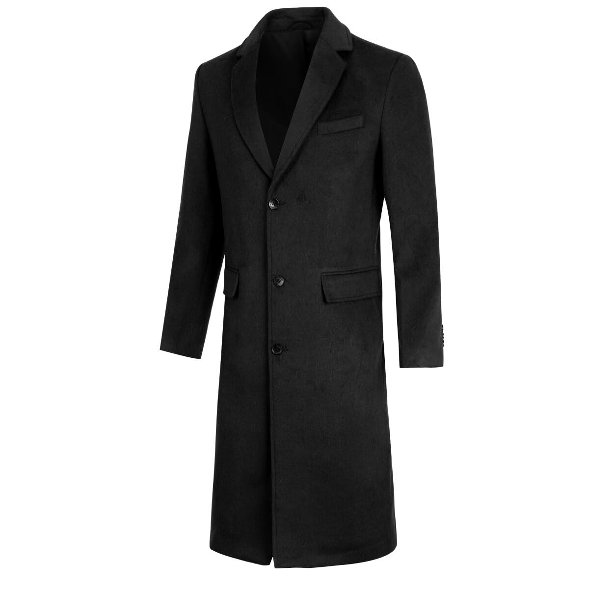 Allthemen Cappotto da Uomo Lungo Invernale Coat In Lana Outerwear Slim Fit Colletto Risvolto Trenchcoat Business
