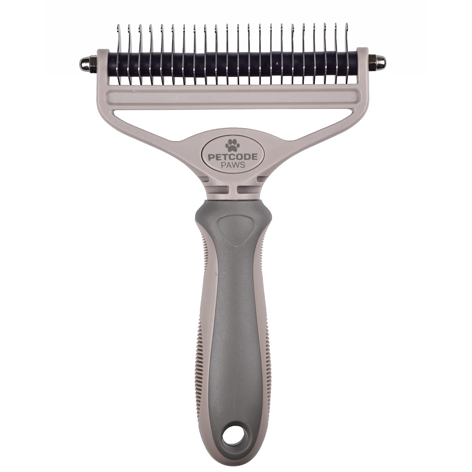 Petcode Paws Large Duo Groomer Brush + Comb in One for Dogs & Cats in Grove Grey