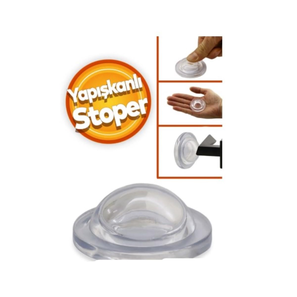 Silikon Kapı Stoperi Tamponu Yapışkanlı Şeffaf Kapı Kolu Stopu Sessiz Stop